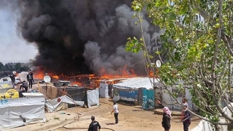 دام برس : لبنان.. حريق كبير في مخيم للنازحين السوريين