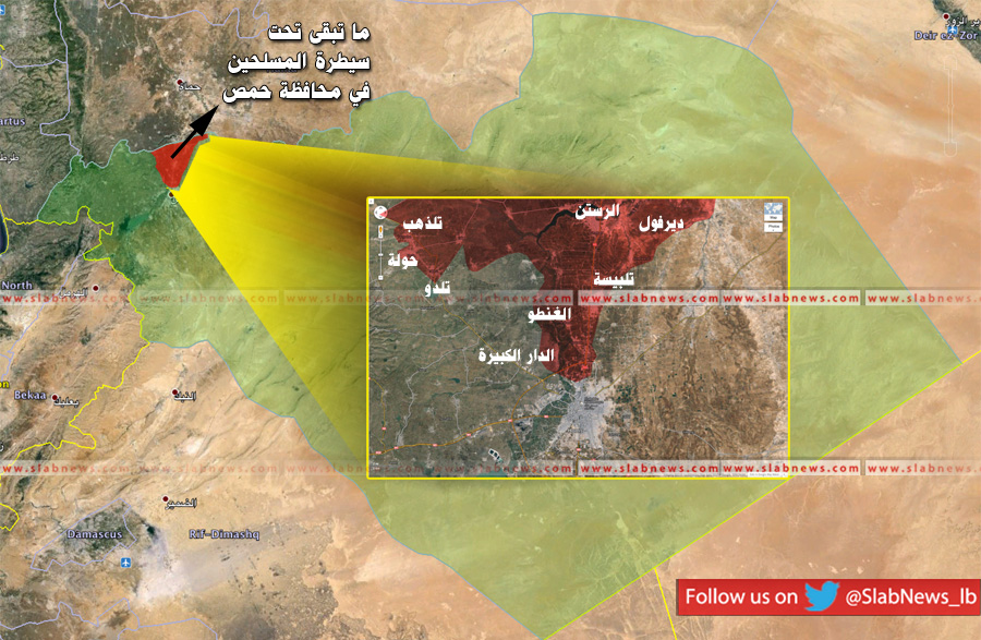 خريطة السيطرة العسكرية في الريف الشمالي لحمص