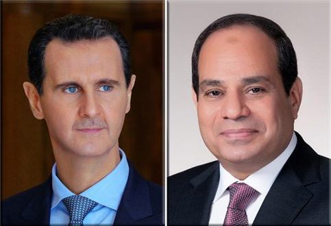 دام برس : الرئيس الأسد يتلقى التهنئة من الرئيس السيسي بمناسبة عيد الأضحى المبارك